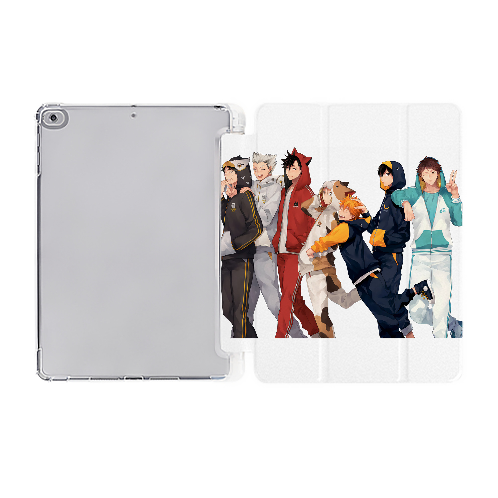 （画像用） ハイキュー!! Haikyu!! IPad ケース ペン収納付き 三つ折りスタンド PUレザー×シリコン 対応機種9.5/10.5/10.9インチ